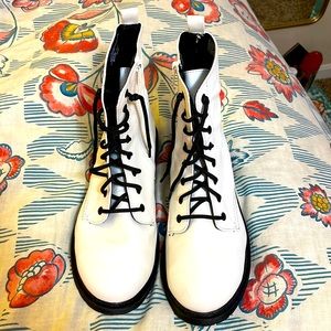 White Combat Boots